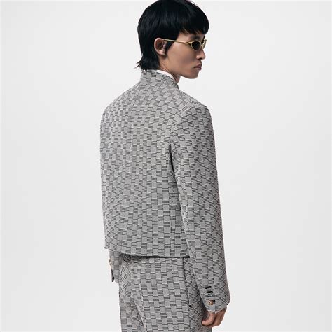 Damier Hounds Tooth Officer Collar Jacket 